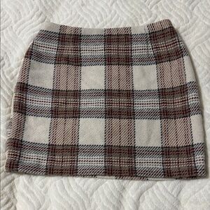 H&M Checkered Mini Skirt - Brown and Cream